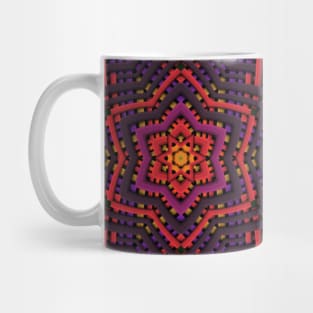 Weave Mandala Purple Red Yellow and Blue Mug